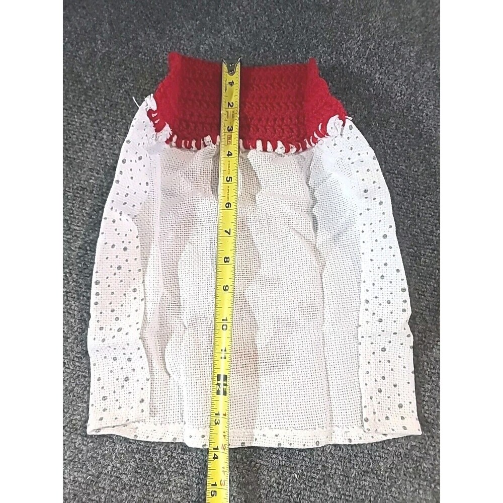 NEW  Handmade Crochet Santa Christmas Kitchen Oven Door Hanging Hand Towel - Picture 4 of 5